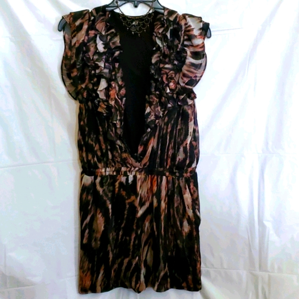 Size 12/Medium, Chiffon Animal Print Skort Jumper